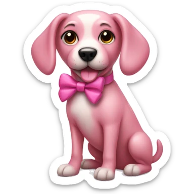 Pink dog with bow sticker