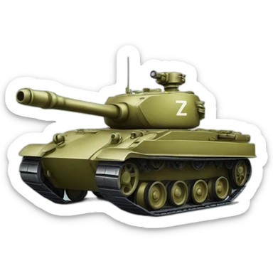 tank with a letter z on board sticker