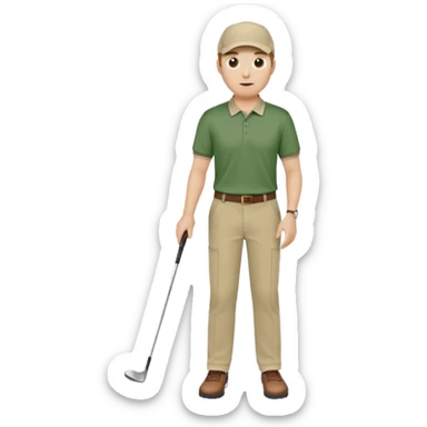 man playing golf full body sticker