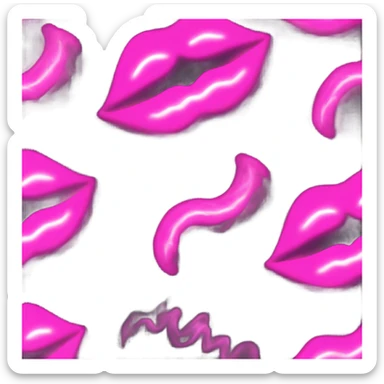 Neon pink lips smoke and release smoke sticker