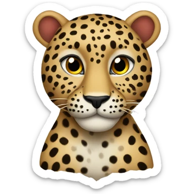 leopardo con corazones  sticker