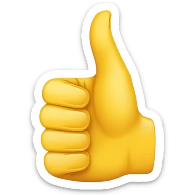 Yellow thumb up facing forward sticker