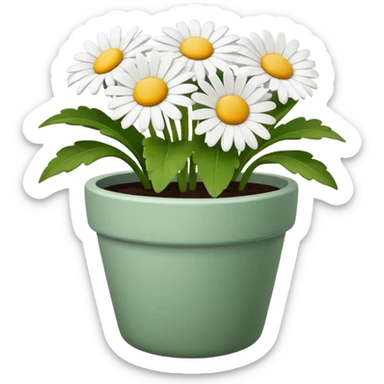 daisy flower pot sticker
