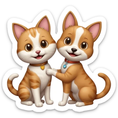 funny cat dog sticker