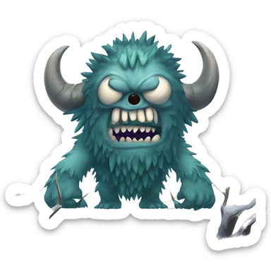 Monster hunted in the tundra biome, estyle crtoon sticker
