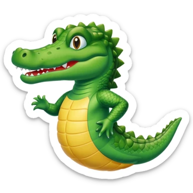 Alligator wearing a speedo sticker