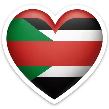 Palestine flag as a heart sticker