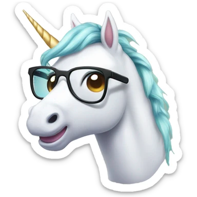 unicornio con lentes sticker
