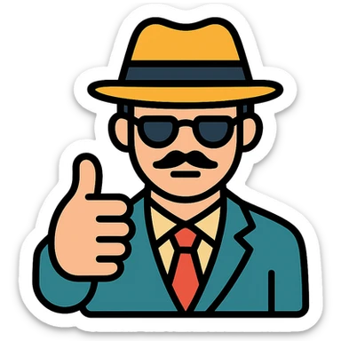 hand showing thumbs up, gangster vibe, color outline icon style sticker