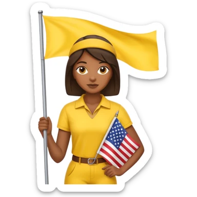 yellow  Flag holder black woman sticker