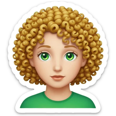 curly head lights kin green eyes sticker