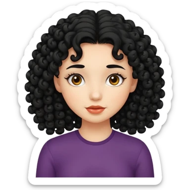 A girl with curly black hair  sticker