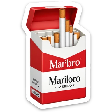 cigarette marlboro with the name Marlboro on the package MARLBORO
 sticker