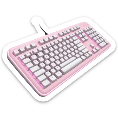 Pastel pink and white gaming computer keyboard sticker