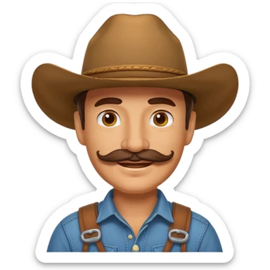 Cowboy tipping his hat sticker
