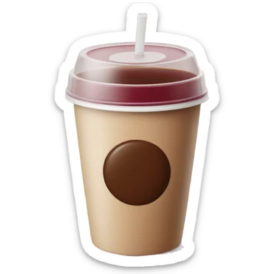 burgundy takeaway coffee sticker