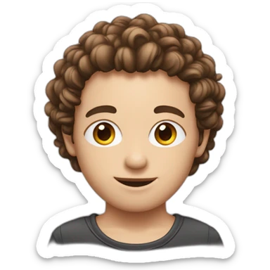 garcon avec boucle d’oreille et cheveux bouclés sticker