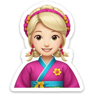 woman in hanbok sticker