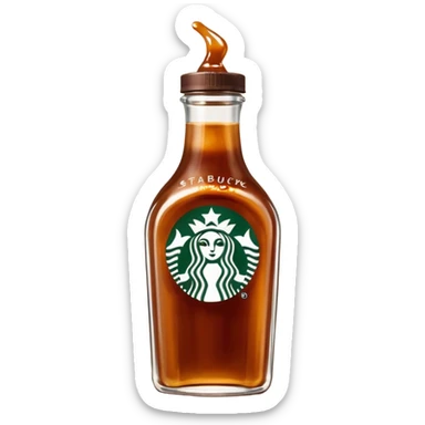 Starbucks Caramel Brûlée sauce in a Starbucks syrup bottle with Starbucks logo  sticker