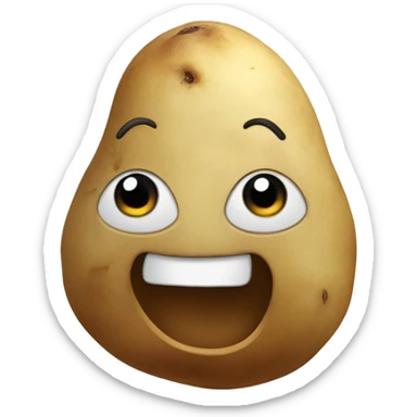 Potato with a silly face sticker