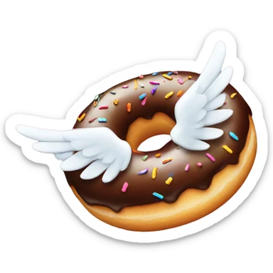 Flying donut sticker