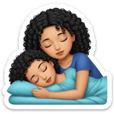 latina girl with black curly hair sleeping sticker