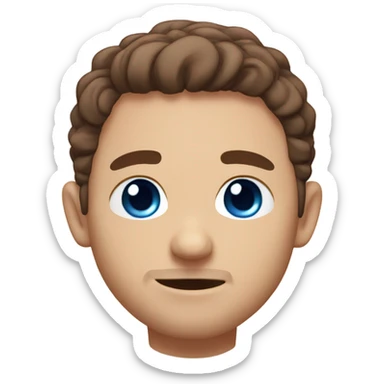 Emote pour twitch style chibi, homme chatain, yeux bl sticker