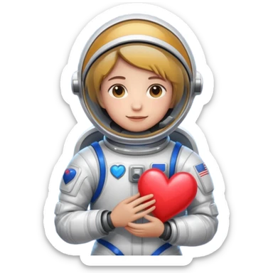 Base emoji / inspiration: 🚀‍🧑‍❤️
Style: Glossy, high-contrast, soft highlights, subtle bevel, vibrant but flat colors, emoji-like proportions.
Output: square composition, simple silhouette, clear face and expression, no text, transparent background preferred. sticker