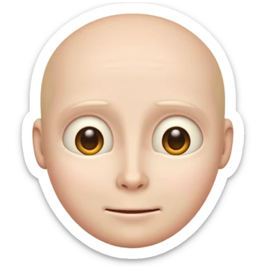 Uncanny valley emoji with *NO* eyebrows sticker