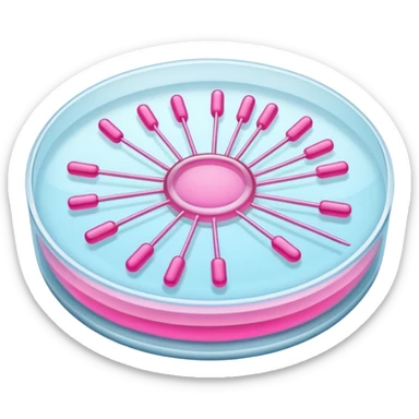 placa de petry com pequenos bastoes rosas flutuando sticker