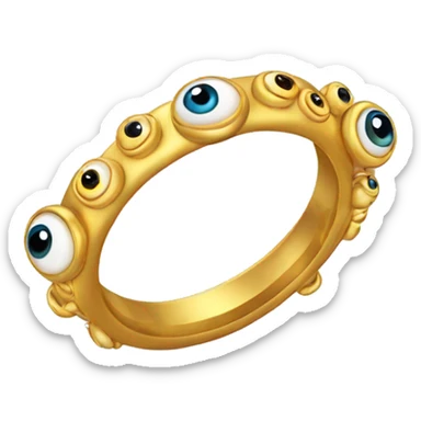 thin gold ring studded with eyeballs sticker