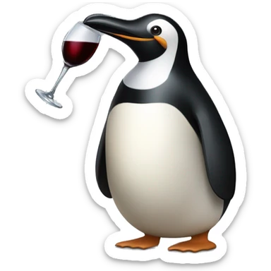 Un pingüino sosteniendo una copa de vino sticker
