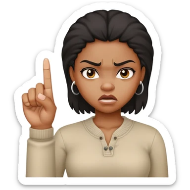 Black girl sticking middle finger sticker