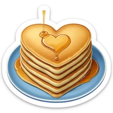 Heart pancakes sticker