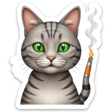 cat smoking weed sticker