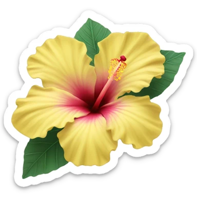One pastel yellow hibiscus sticker
