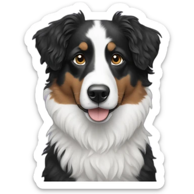 Black and white Aussie and water dog mixed sticker