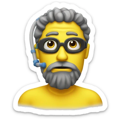 Serious yellow guy with snorkel sticker