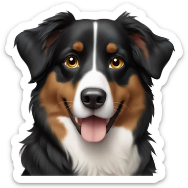 Black and tan Australian shepherd dog mostly black sticker