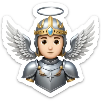 Caballero con armadura y alas de angel sticker