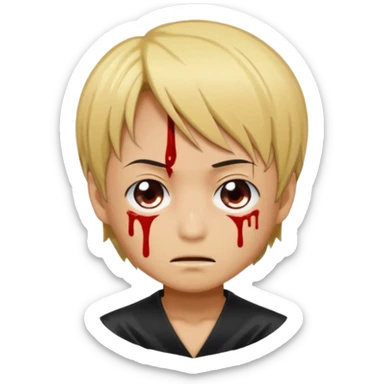 Related to chibi anime style characters of sanji animes character from his nose blood is dripping  from nose due to pervertness sticker