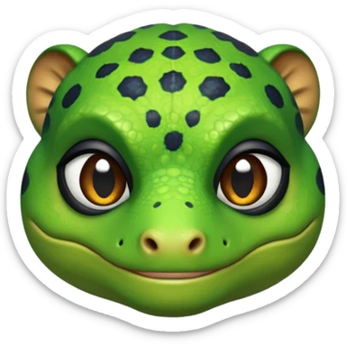 3 ninjas style face paint on a gecko  sticker
