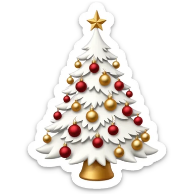 White christmas tree  sticker