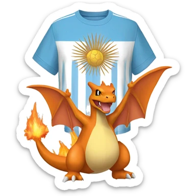 charizard whearing an argentina jersey sticker