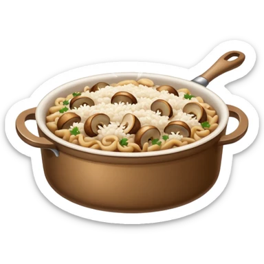 Une casserole du riz et des champignons  sticker