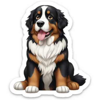 A sit entire bernese dog sticker