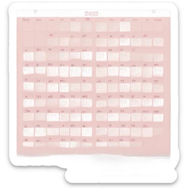 Pale pink calendar sticker