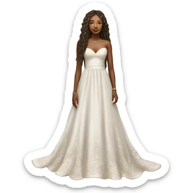 Hyper Realistic boho Wedding dress displays sticker