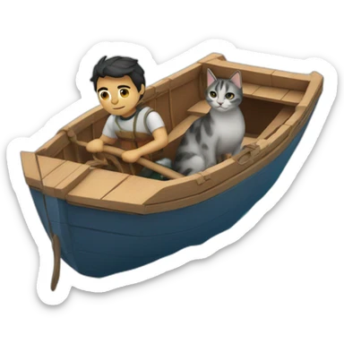 martin insaurralde With a cat in a boat sticker