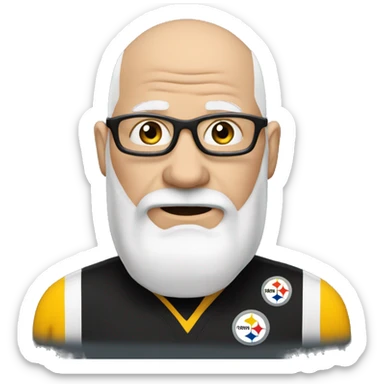 Bald old white skinned Steelers fan sticker